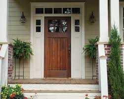 Wood Stained Front Door Front Door Wood Stained To Match Porch Craftsman Front Doors Craftsman Style Front Doors Craftsman Exterior