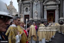 Archbishop of Catania Salvatore Gristina waves as he enters the... News  Photo