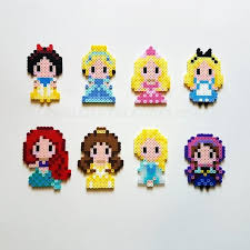 Articulos Similares A Disney Chibi Kawaii Princess Magnets Choose From Elsa Anna Ariel Belle Cinde Perler Bead Disney Hama Beads Disney Perler Bead Emoji