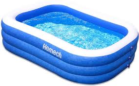 A swimming pool is a tank or large basin that is filled with water and intended for recreational or competitive swimming or diving. Homech Family Inflatable Swimming Pool