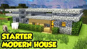Clean lines and minimalist designs transfer really well into minecraft's. Minecraft Starter Modern Survival House Tutorial How To Build Youtube
