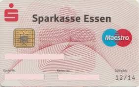 Ihre sparkasse hilft ihnen bei fragen und problemen rund um ihre kreditkarte gerne weiter. Bankkarte Sparkasse Essen Maestro Sparkasse Essen Deutschland Bundesrepublik Col De Ms 0078