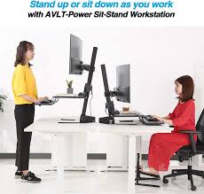 Xp / street cred mission info: Avlt Dual 32 Inch Monitor Electric Standing Desk With Huge Keyboard Tray Extra Large 28x24 Inch Spacious Worksurface Motorized Automatic Height Adjustable Sit To Stand Table Sturdy Small Footprint Avlt Found By