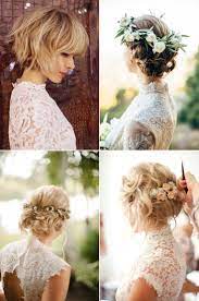 6 Beautiful Wedding Dress Styles For Brides With Short Hair Wedding Hairstyles Bride Short Hair Bride Bride Hairstyles