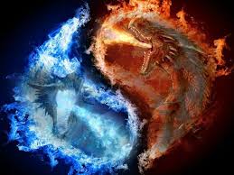 Fire dragon and ice dragon in yin and yang. What Type Of Dragon Are You Types Of Dragons Fantasy Dragon Mythical Creatures