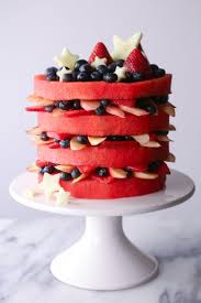 Fresh Watermelon Layer Cake Perfect Dessert For Summer Parties And Bbqs Fruit Birthday Cake Desserts Watermelon Cake Recipe