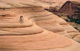 Most people bike this 10.5 mile loop, but we hiked it! Moab Slickrock Mountain Biking Trail Utah Com