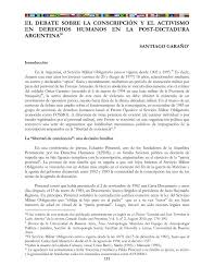El Debate Sobre La Conscripcion Y El Activismo En Derechos Humanos En La Post Dictadura Argentina38