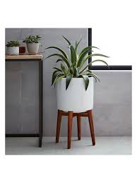 West Elm Mid Century Tall Turned Leg Planter White Planter Stand Planters West Elm Planter