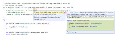 The Type Or Namespace Name Webrequesthandler Could Not Be Found Stack Overflow