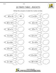 Printable Multiplication 10 Times Ten Times Table Rockets Answers Math Fact Worksheets Times Tables Worksheets 4 Times Table Worksheet