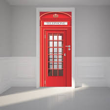 Door Wall Sticker London Phone Booth Self Adhesive Peel Etsy London Phone Booth Wall Stickers London Wall Stickers Living Room