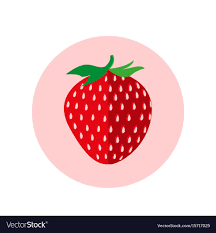 Strawberry Fruit Icon Vector Image On Vectorstock Fruit Icons Strawberry Fruit Simple Artwork