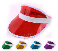 Colour Clear Sun Visor Pub Golf Poker Rave Fun Fancy Dress Vegas Hat Cap 80 S Wn Fun Fancy Dress Pub Golf Sun Visor Hat