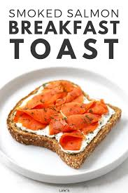 You can bake this in the oven or in the air fryer! Smoked Salmon Breakfast Toast Recipe Salmon Breakfast Breakfast Toast Smoked Salmon Breakfast