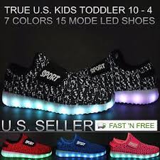 Kids Light Up Shoes Boys Girls Led Sneakers Luminous Usb Charger Lace Athletic Ebay