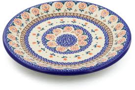 Sale 20% to 50% off. Art Pottery Polmedia Polish Pottery 10 Stoneware Plate H1724i Boleslawiec Poland Pottery Porcelain Glass Ubi Uz