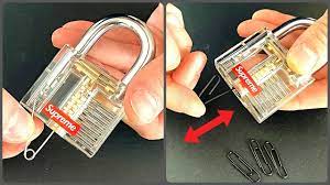 Jul 21, 2017 · insert the tension wrench pin into the keyhole of the padlock and press it against the bottom part of the keyhole. Open Transparent Lock Using Paper Clip And Safety Pin 2 Ways Youtube