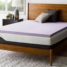 Lucid Comfort Collection 2 Inch Lavender And Aloe Infused Memory Foam Topper King Purple Foam Mattress Topper Memory Foam Mattress Topper Memory Foam Topper