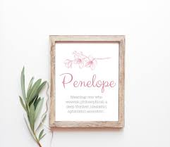 Penelope Baby Name Meaning Baby Names Nursery Sign Girl Names Etsy