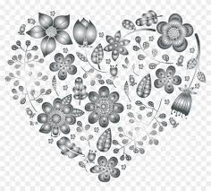 This is the new ebay. Flower Grayscale Black And White Floral Design Drawing Transparent Floral Heart Black Clipart 3657246 Pikpng
