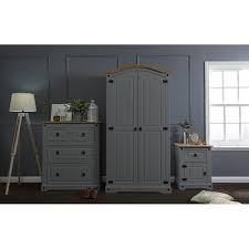 Great range of grey bedroom furniture. Corona Trio Bedroom Set In Grey