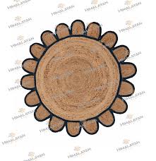 Round Jute Scallop Rug Navy Blue, Customize in Any Size & Shape !!free  Shipping #2243