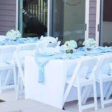Diy Cheesecloth Table Runners Baby Shower Table Decorations Boy Baby Shower Table Decorations Baptism Decorations Boy