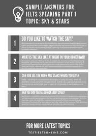Sample Answers For Ielts Speaking Part 1 Topic Questions Sky And Stars