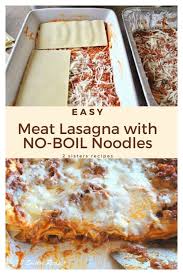 Easy Meat Lasagna With No Boil Noodles Lightened Recipe Easy Lasagna Recipe Meat Lasagna Easy Lasagna Recipe With Ricotta