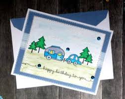 Unique Handmade Handmade Birthday Card For Father From Son Happy Birthday Rv Camping Greeting Card Handmade Paper Card For Him Blue Trailer Card Husband Birthday Card Birthday Cards For Boyfriend Happy Birthday Cards