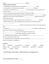 Why would it take large bodies of water a long time to heat up? 35 Properties Of Water Worksheet Worksheet Resource Plans