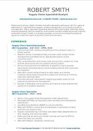 The key to this section is. Supply Chain Specialist Resume Samples Qwikresume