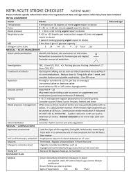 Stroke Checklist