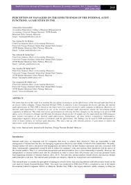 Check spelling or type a new query. Pdf Perception Of Managers On The Effectiveness Of The Internal Audit Functions A Case Study In Tnb