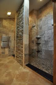 Doorless Shower Designs Teach You How To Go With The Flow Doorless Shower Design Small Bathroom Inspiration Natural Stone Bathroom