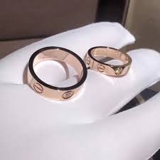 Inspired Cartier Love Wedding Band With One Diamond Pink Gold Love Ring Cartier Love Ring Cartier Love Wedding Band
