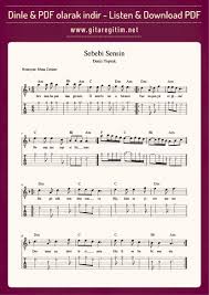 Sebebi Sensin Nota Tab Gitaregitim Net Flut Gitar Egitim