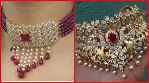 Chandra jewellers | light weight, gold jewellery, dailywear, gold pendants a modern and trendy collection, goldlites is suitable for young women whether studying in college or working in an office who want to wear gold and are looking for affordable fashionable designs. Stylish Gold Necklace Designs With Pearl Light Weight Go Flickr