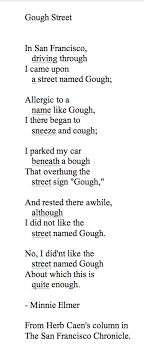 This Funny Poem Was Printed In The San Francisco Chronicle When My Husband And I Lived In There Always A Favorite Funny Poems Street Signs Street Names