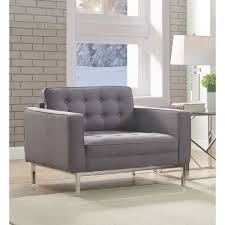 Club Chair In Tufted Grey Linen On Metal Legs Dynamichome Chair Armchair Accent Grey Gray Linen Tufted Re Modern Furniture Decor Furniture Club Chairs
