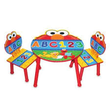 Sesame Street Elmo Three Piece Table And Chair Set Table And Chair Sets Sesame Street Room Elmo Bedroom