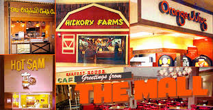 A corn dog has a hot dog on the stick with honey breading to give it a juicy flavor. 10 Fast Food And Food Court Delights From The Golden Era Of Shopping Malls