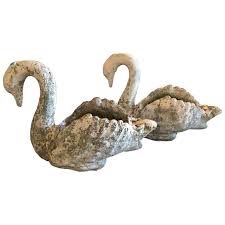 Perfect for indoor or outdoor use, choose from 35+ different planter finishes. Pair Of Vintage Concrete Large Swan English Garden Planters Urns Patina At 1stdibs