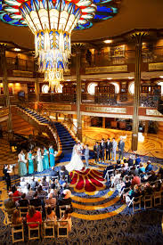 Katrina Josh S Ceremony In The Atrium Aboard The Disney Dream Disney Cruise Wedding Cruise Wedding Disney Cruise Wedding Disney Cruise Ships