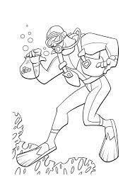 Coloring and drawing page is a highly effective way in unleashing your kid's imagination and creativity. Scuba Diver Coloring Page Coloring Home