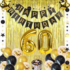 Amazon Com Decoraciones Para 60 Cumpleanos Para Hombres Banner De Feliz Cumpleanos Decoracion De Tartas Botella De Champan Y Globos De Copa De 60 Globos De Aluminio Para Decoracion De Cumpleanos De 60