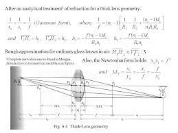 Geometric Optics Of Thick Lenses And Matrix Methods Ppt Video Online Download