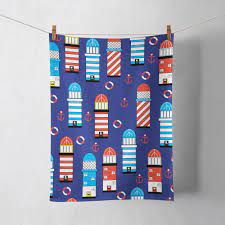 Lighthouse Kitchen Tea Towels Coastal Kitchen Decor Blue Tea Towel Nautical Home Decor Scandi Tea T Blue Tea Towel Seaside Home Decor Coastal Kitchen Decor