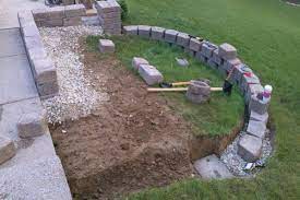 Continue setting the pavers, working toward the middle of the patio area and leaving a small gap — 1/4 inch here — between the pavers. Paver Stones On Retaining Wall Doityourself Com Community Forums